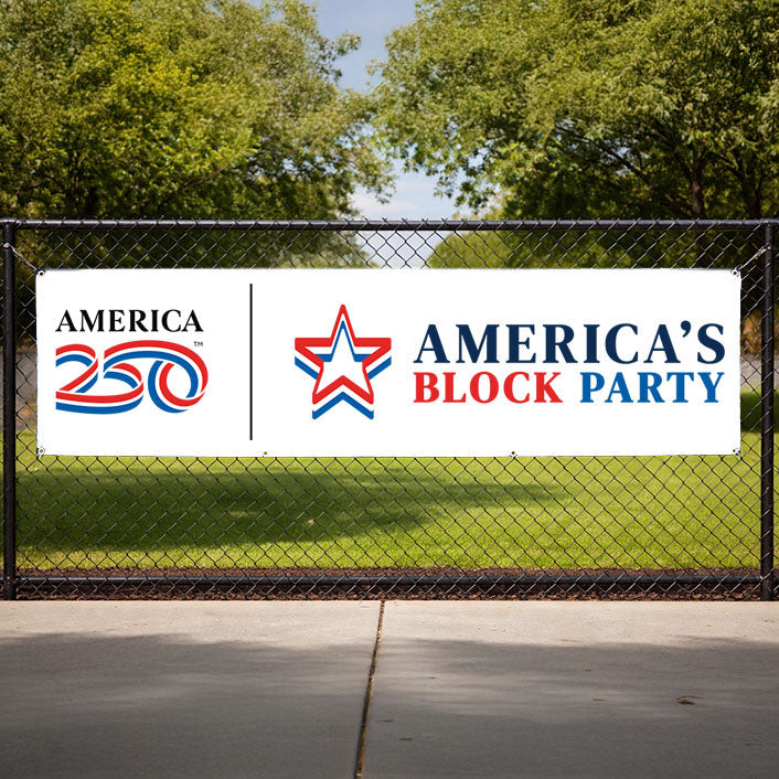 America's Block Party Vinyl Banner - 2'x10'