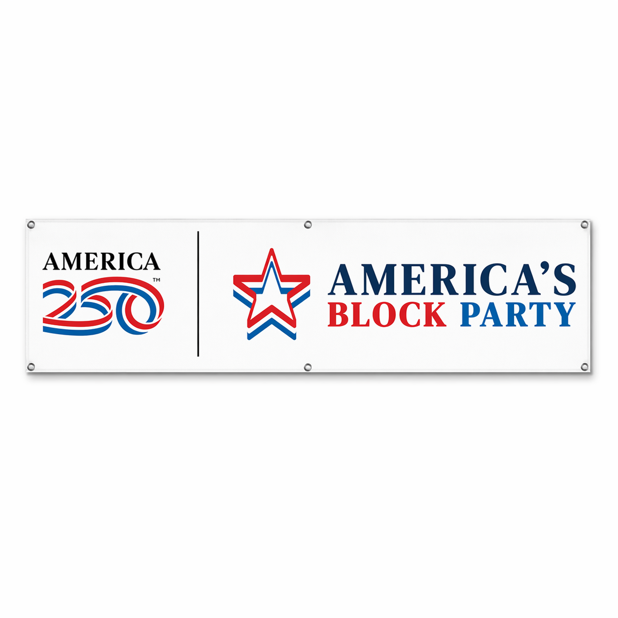 America's Block Party Vinyl Banner - 2'x10'