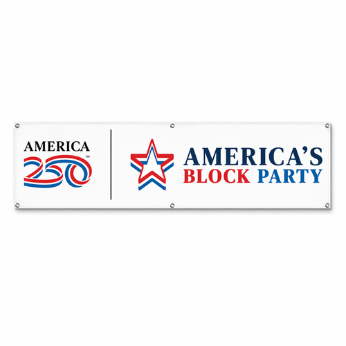 America250 America's Block Party Vinyl Banner - 2'x10'