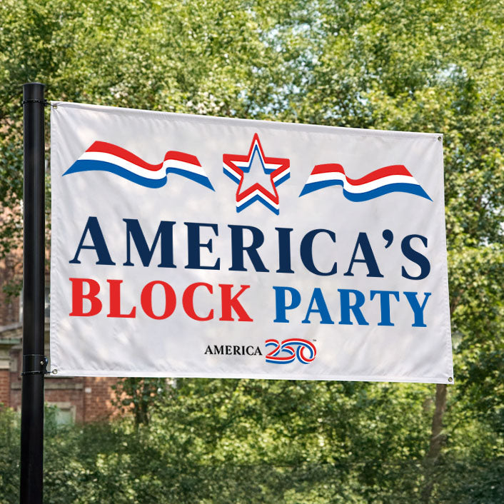 America's Block Party Vinyl Banner - 3'x5'