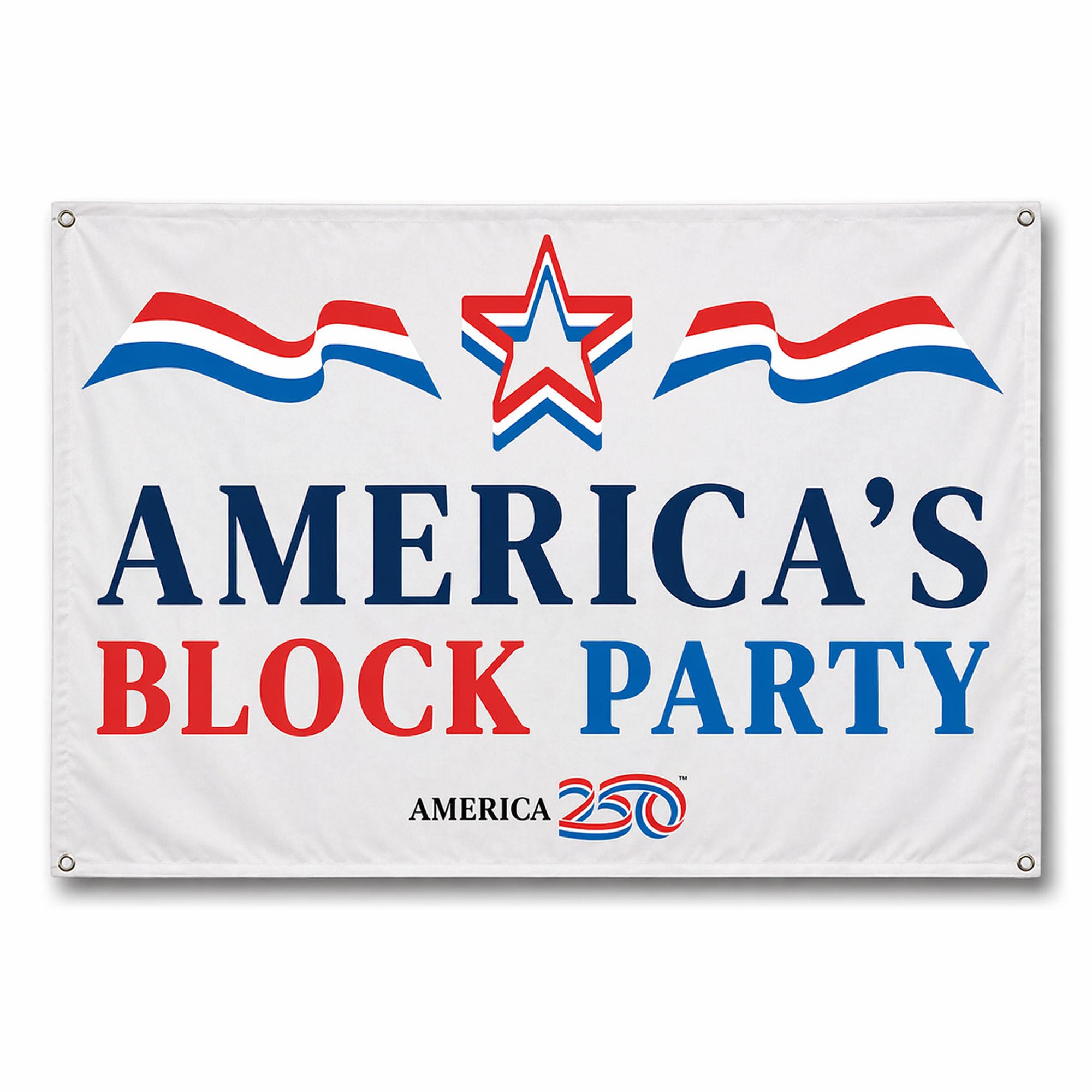 America's Block Party Vinyl Banner - 3'x5'
