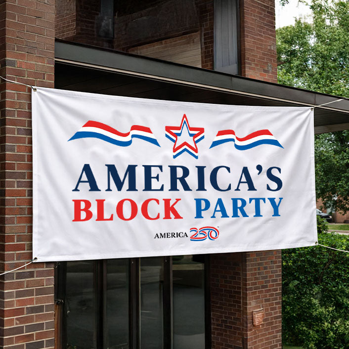 America's Block Party Vinyl Banner - 3'x6'