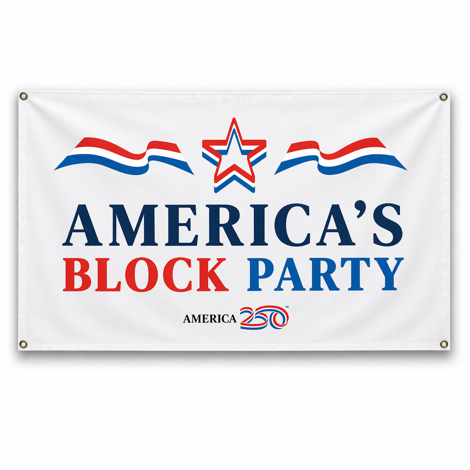 America's Block Party Vinyl Banner - 3'x6'