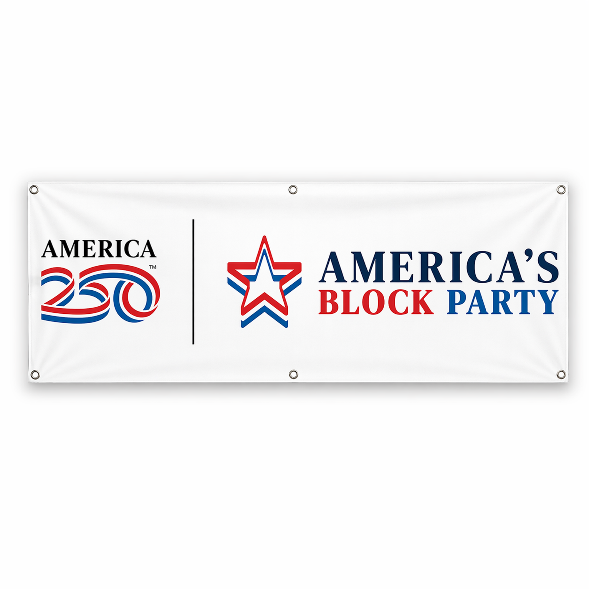 America's Block Party Vinyl Banner - 3'x8'