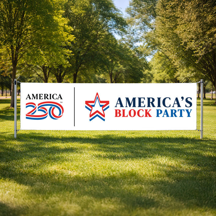 America's Block Party Vinyl Banner - 3'x10'