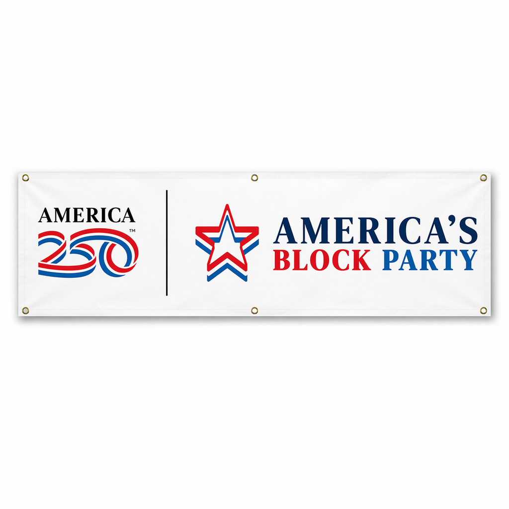 America's Block Party Vinyl Banner - 3'x10'
