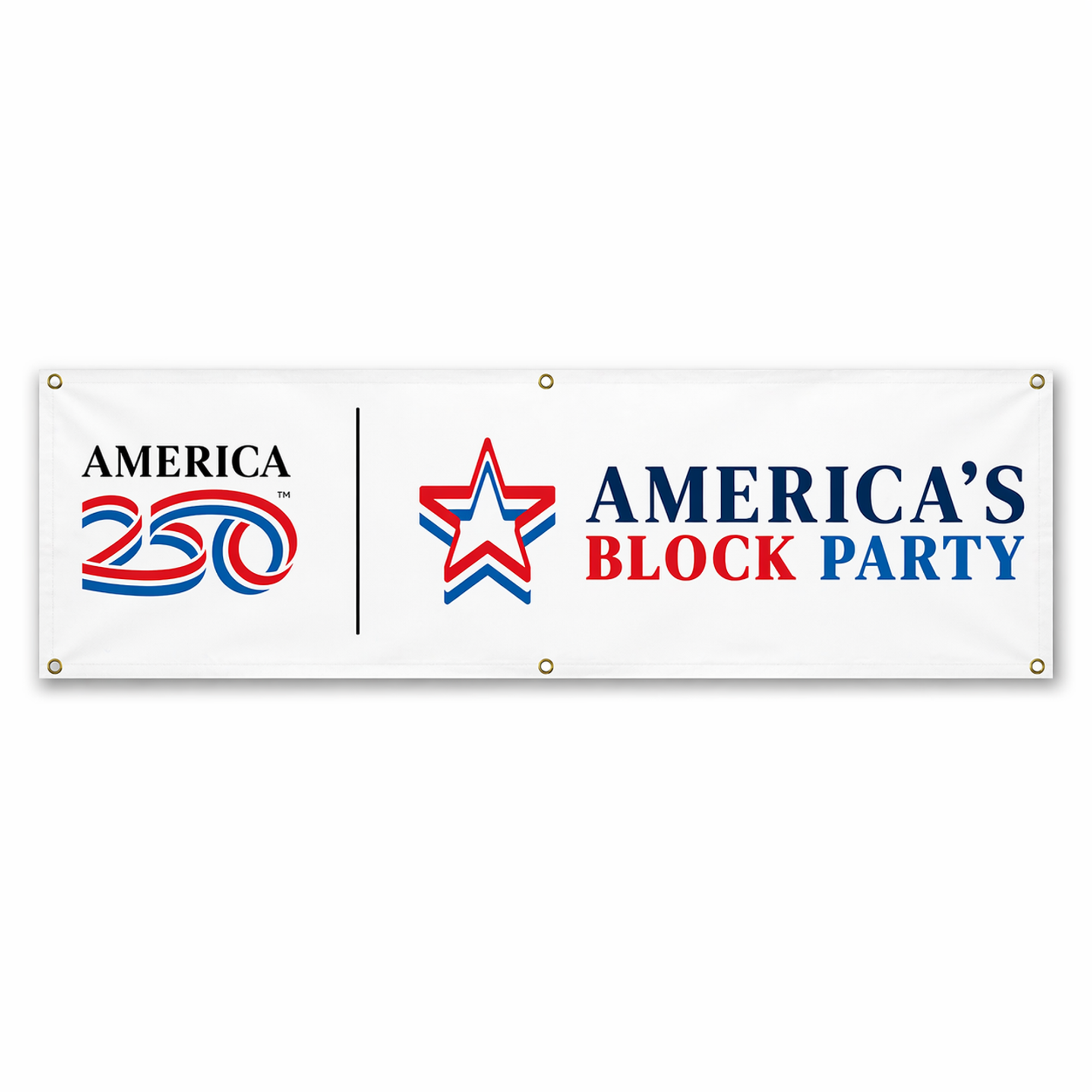 America's Block Party Vinyl Banner - 3'x10'