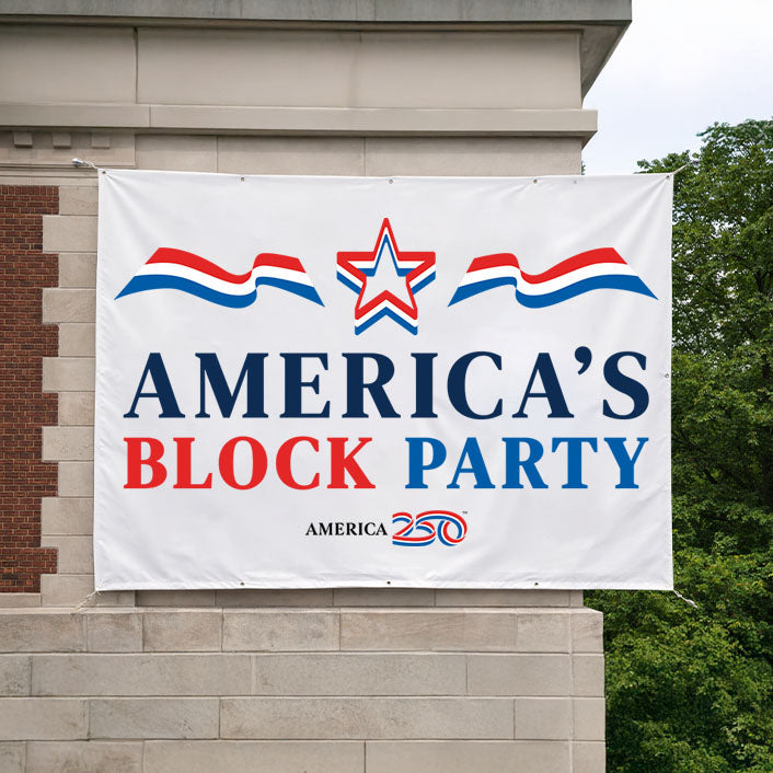 America's Block Party Vinyl Banner - 4'x5'