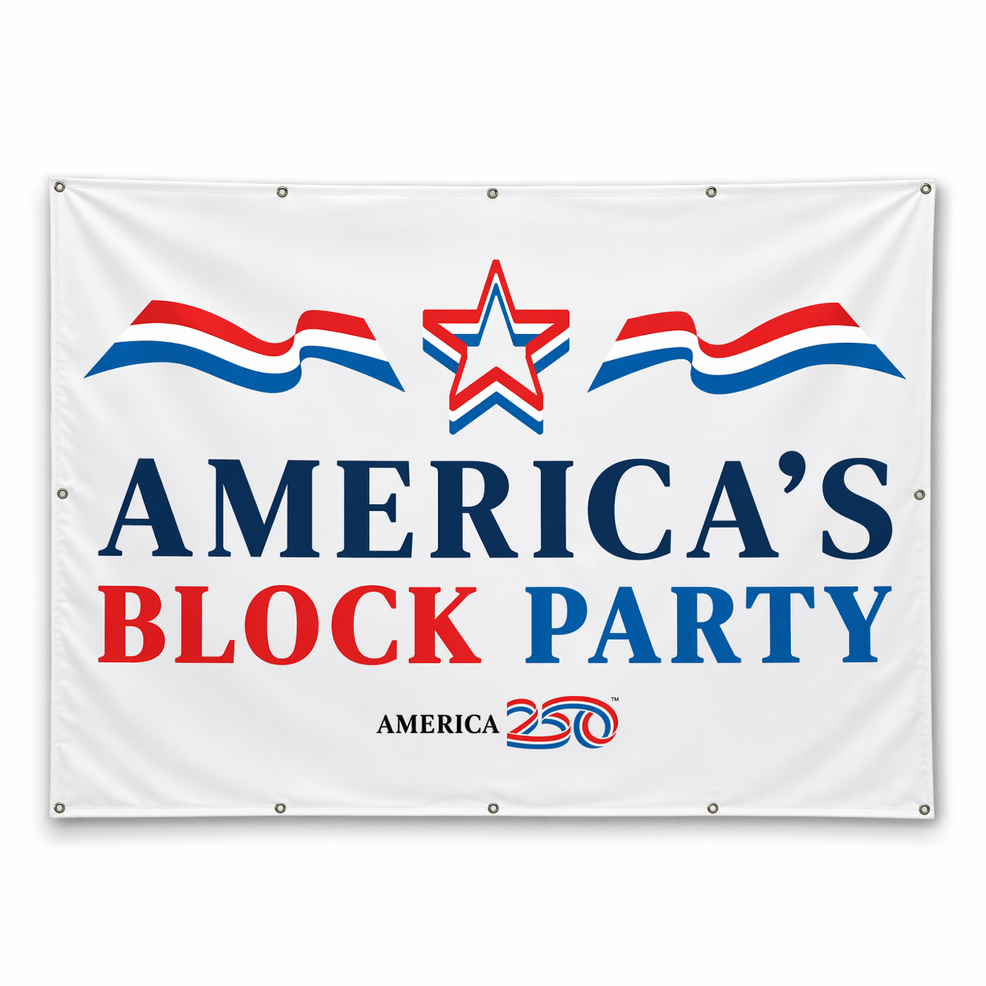 America's Block Party Vinyl Banner - 4'x5'