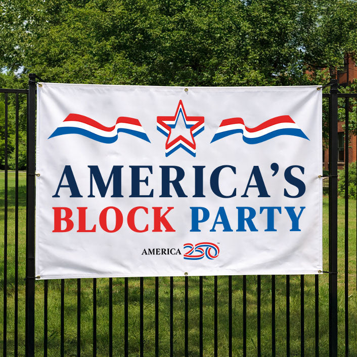 America's Block Party Vinyl Banner - 4'x6'