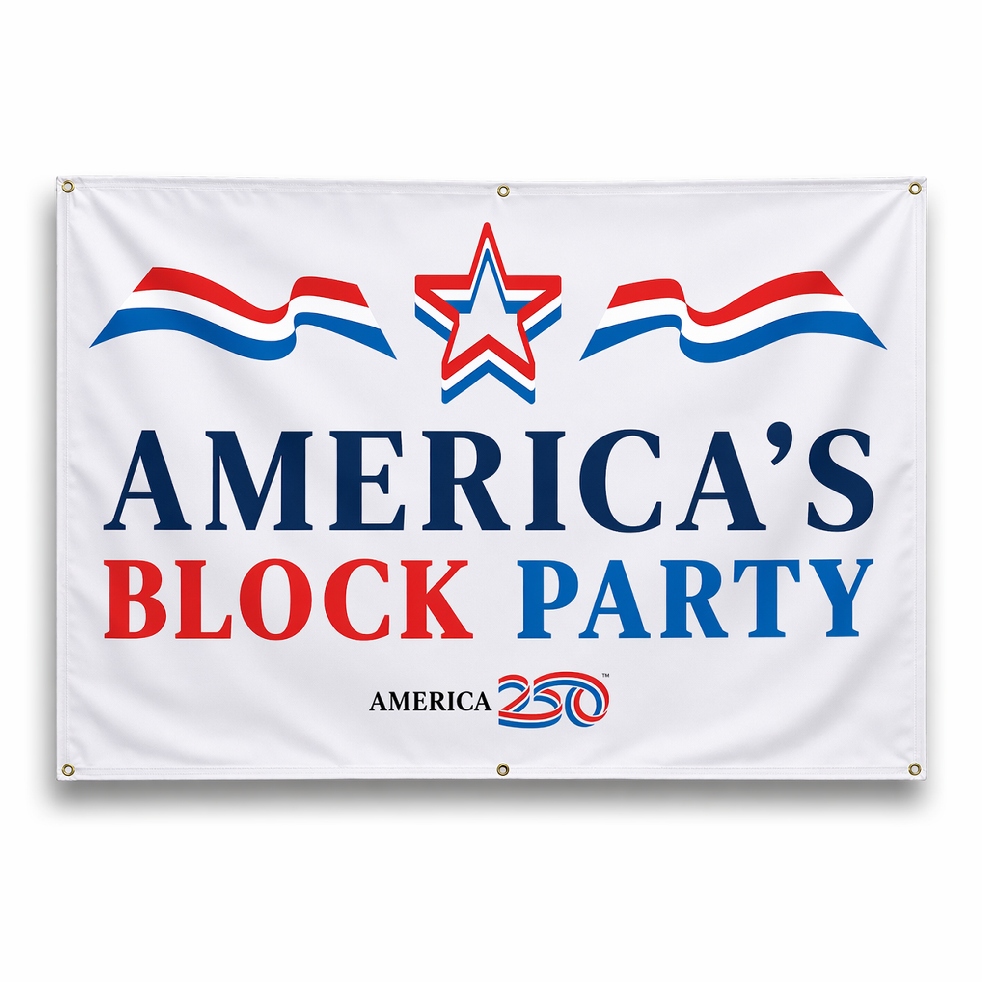 America's Block Party Vinyl Banner - 4'x6'
