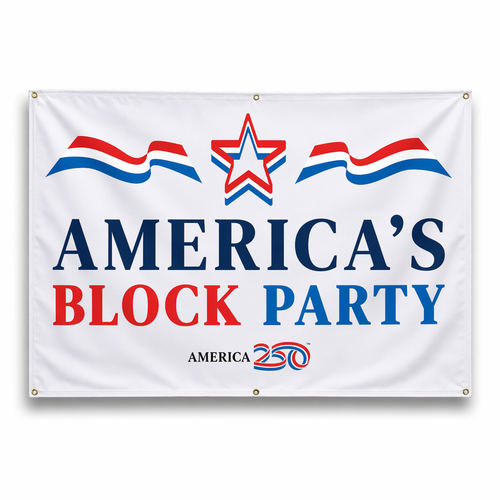 America250 America's Block Party Vinyl Banner - 4'x6'