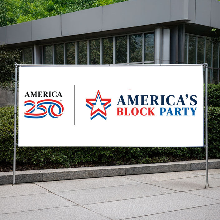America's Block Party Vinyl Banner - 4'x8'