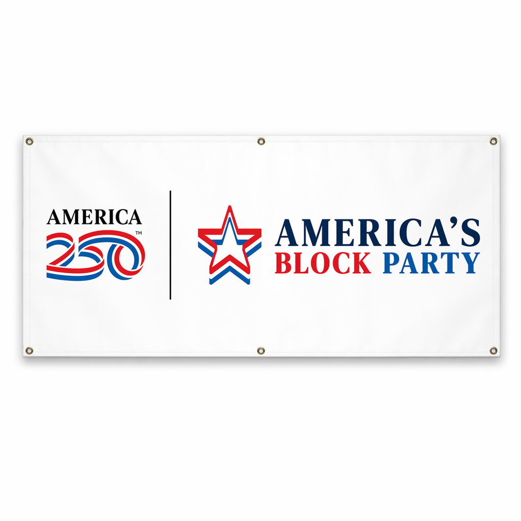 America's Block Party Vinyl Banner - 4'x8'