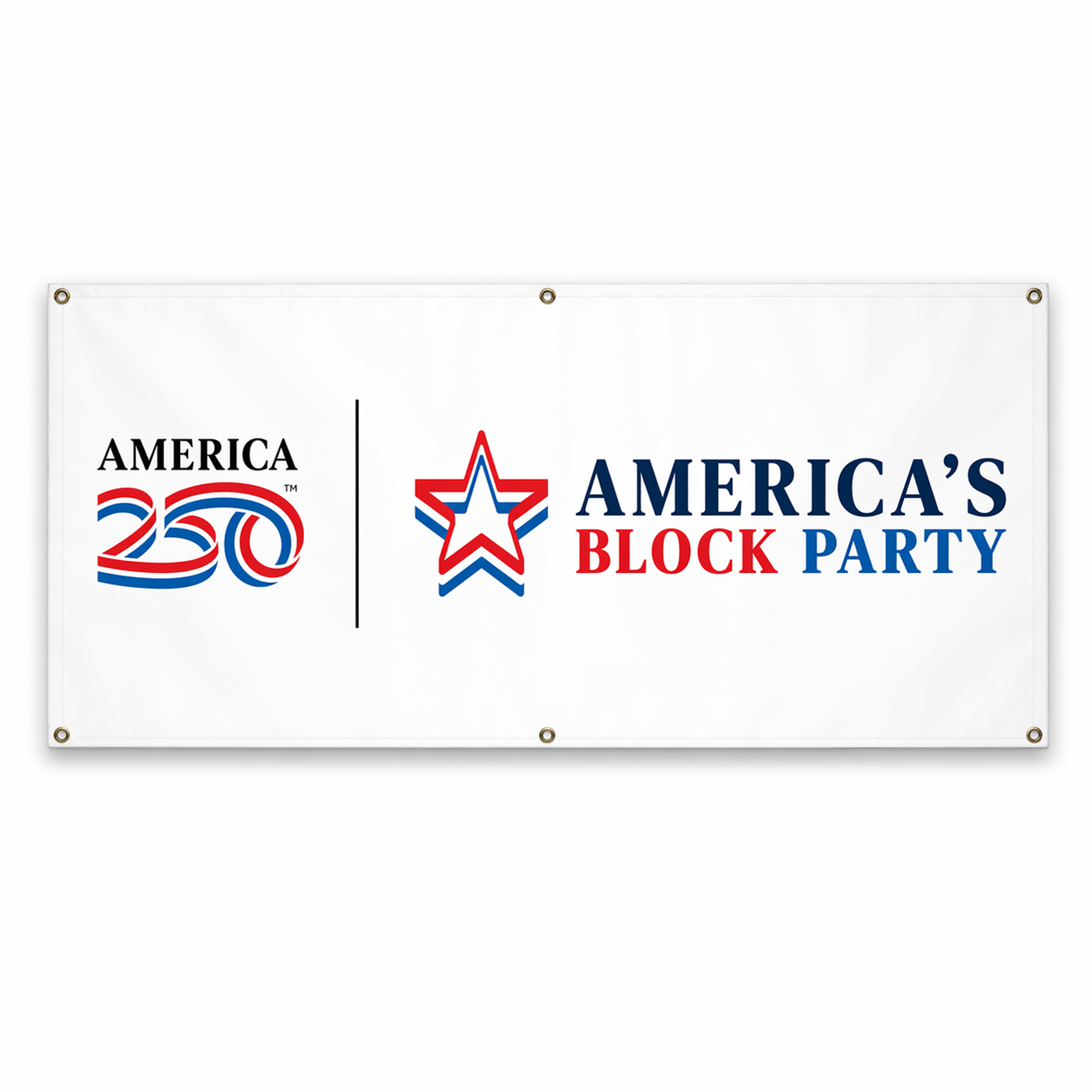 America's Block Party Vinyl Banner - 4'x8'