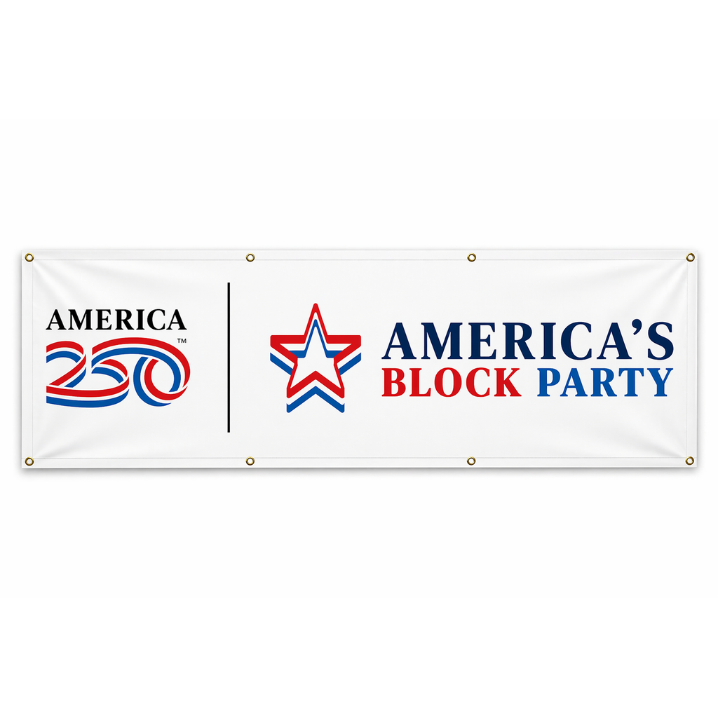 America's Block Party Vinyl Banner - 4'x10'