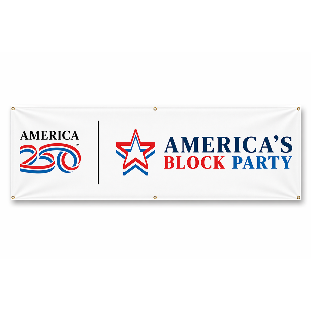 America's Block Party Vinyl Banner - 4'x12'