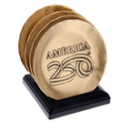 America250 4-Piece Commemorative Coaster Set with Caddy (Bronze)