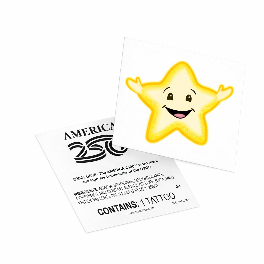 America250™ George The Star Temporary Tattoo