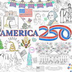 America250 Coloring Tablecloth