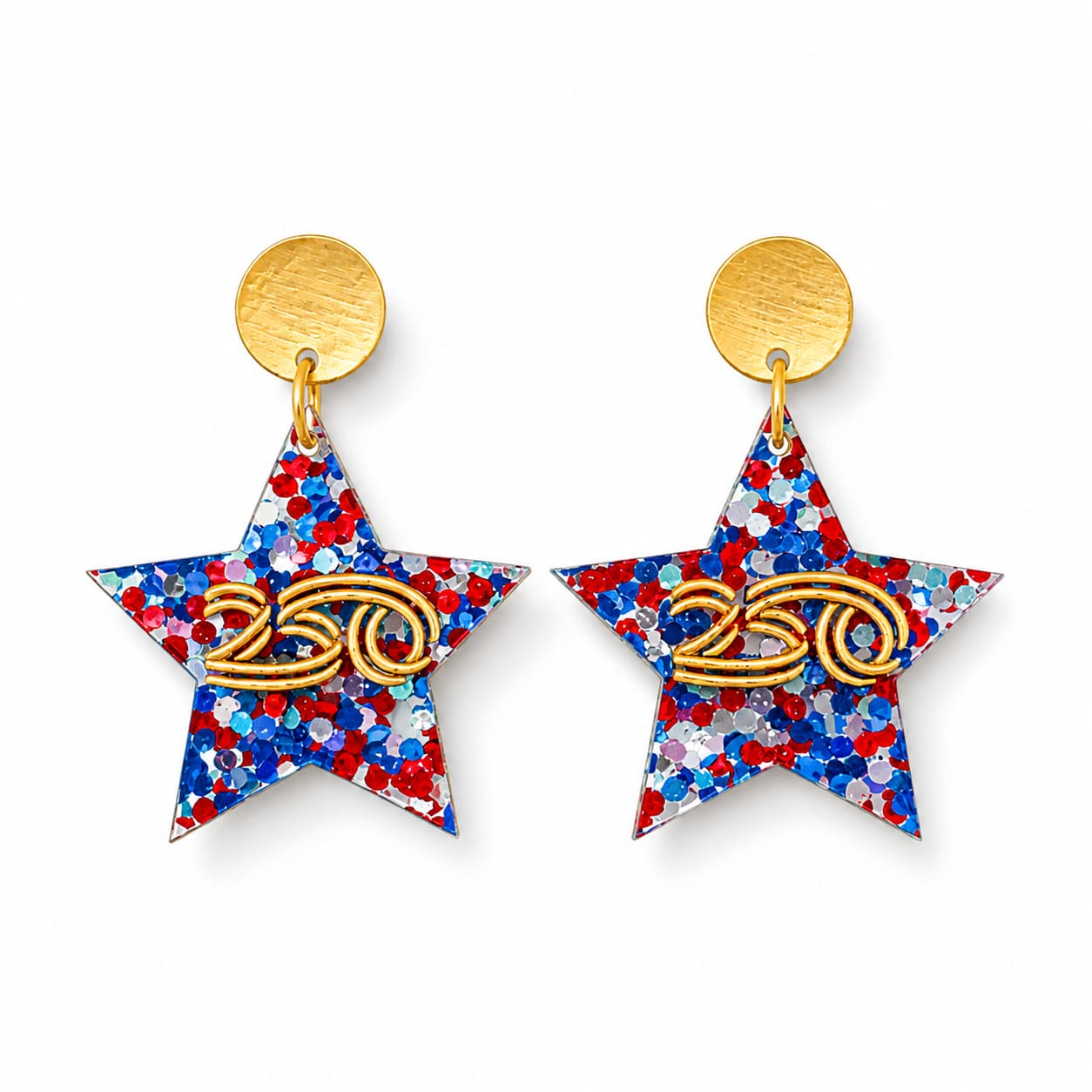 America250 Patriotic Confetti Star Earrings