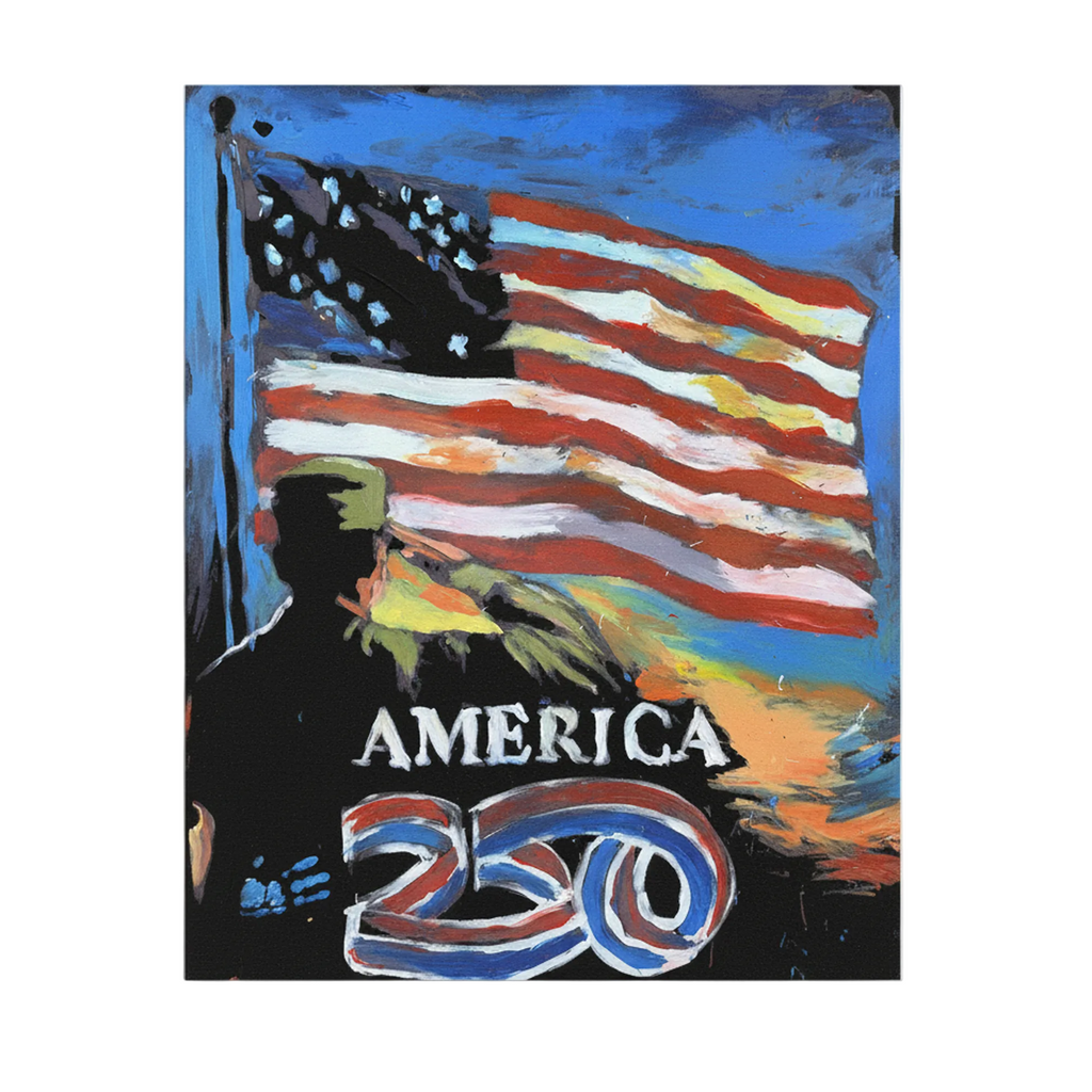 America250 Original Flag & Soldier Acrylic Fine Art Painting by Cody Sabol