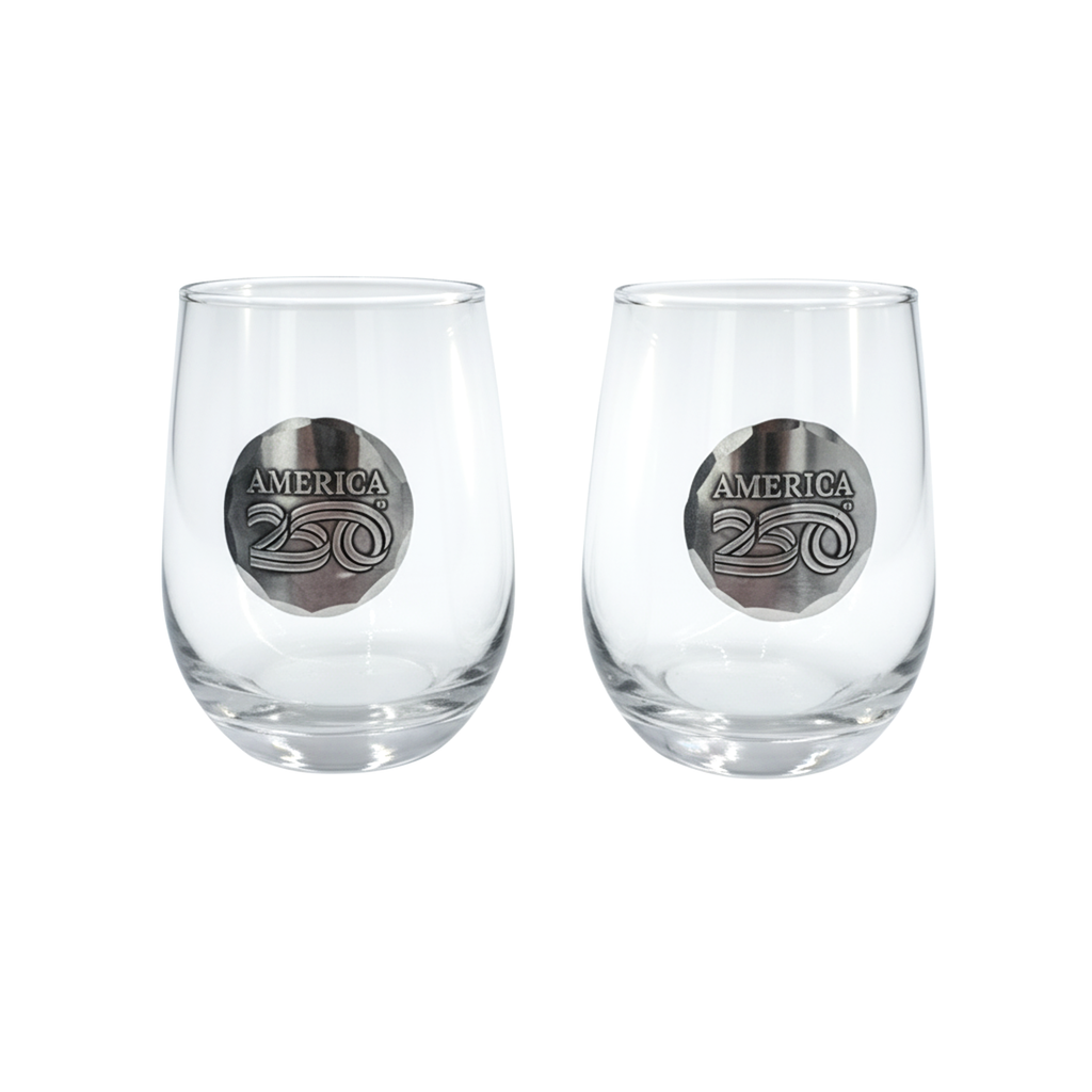 America250 Stemless Wine Glass Set