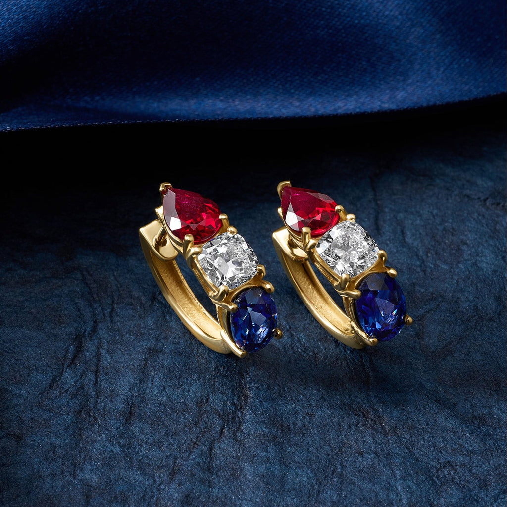 America250™ Signature Gemstone Hoop Earrings