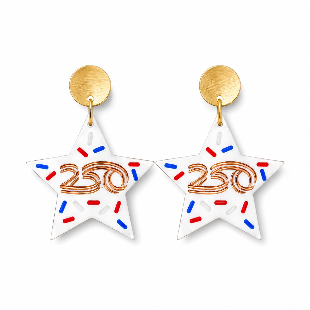 America250™ Clear Acrylic Sprinkle Earrings