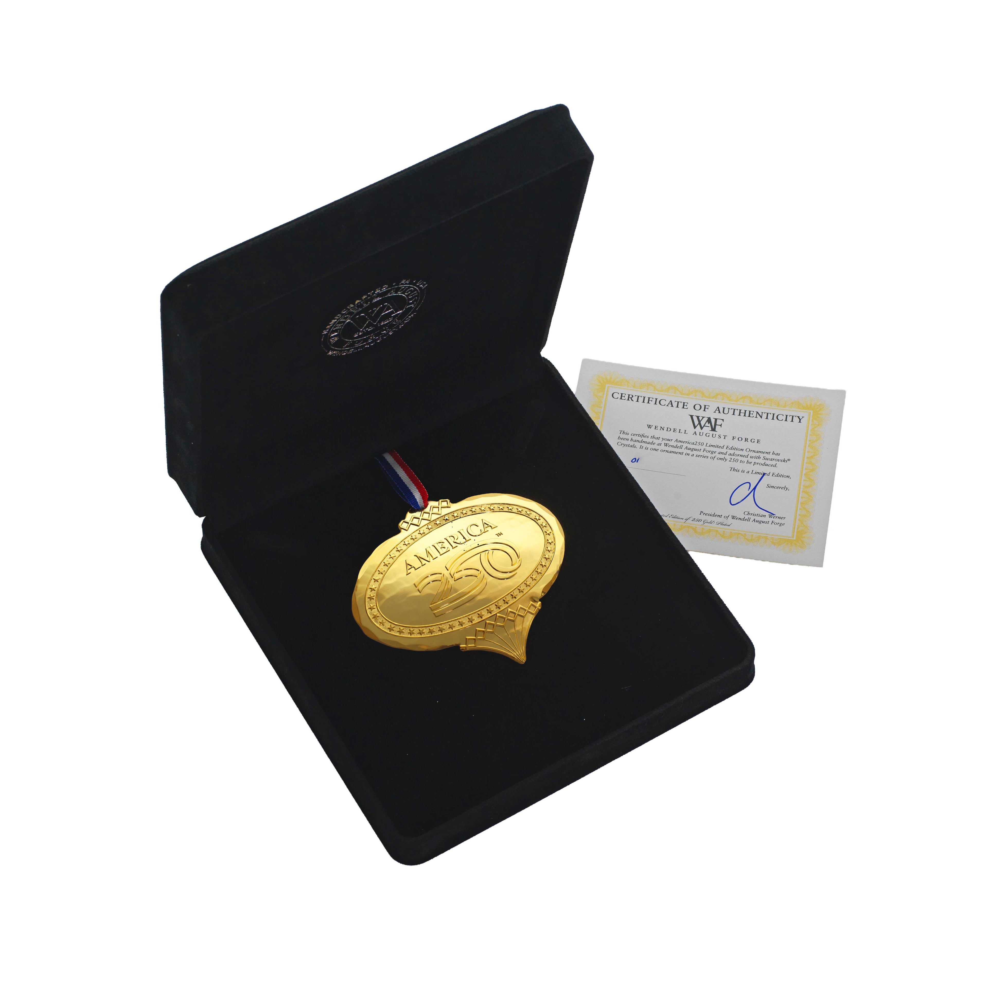 Limited Edition America250 Heritage Oval Ornament (Gold Plated)