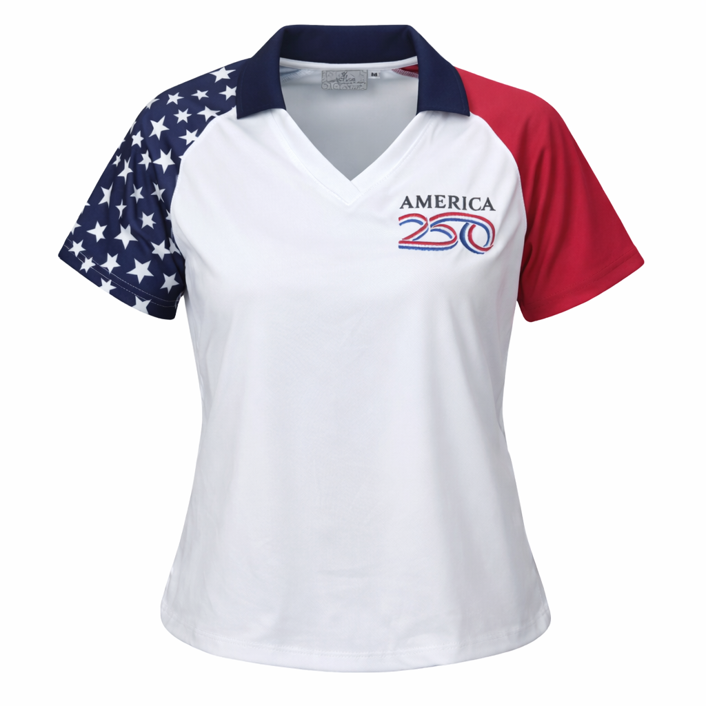 America250 Women's Embroidered Patriotic Polo