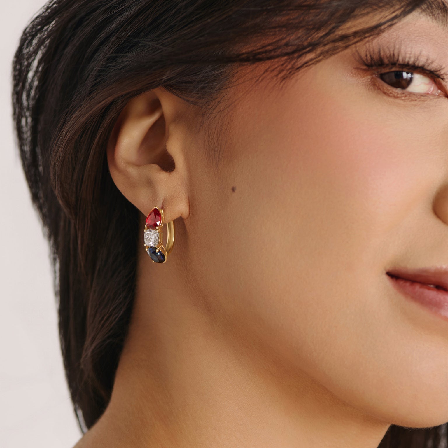 America250™ Signature Gemstone Hoop Earrings
