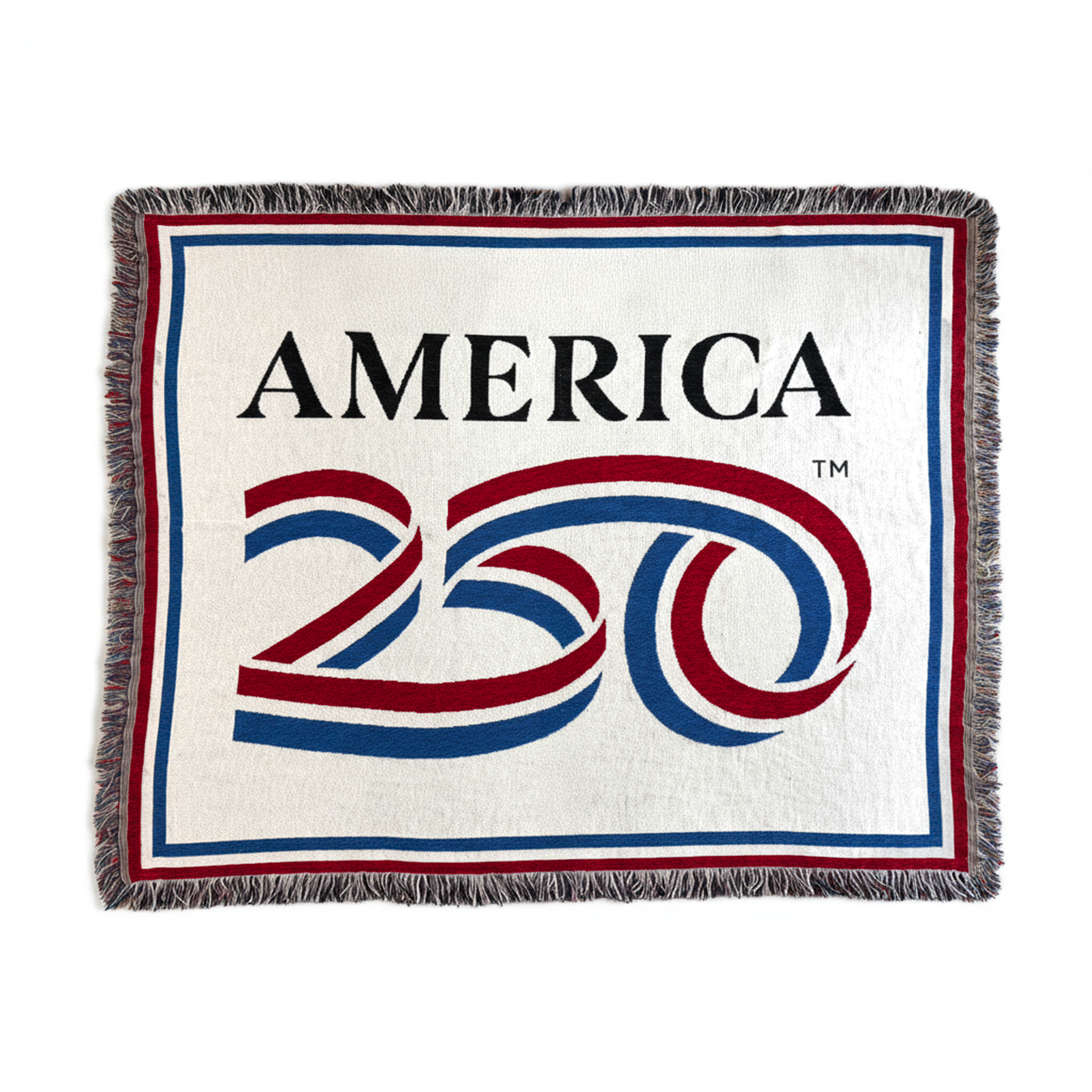 America250 Woven Fringe Throw Blanket