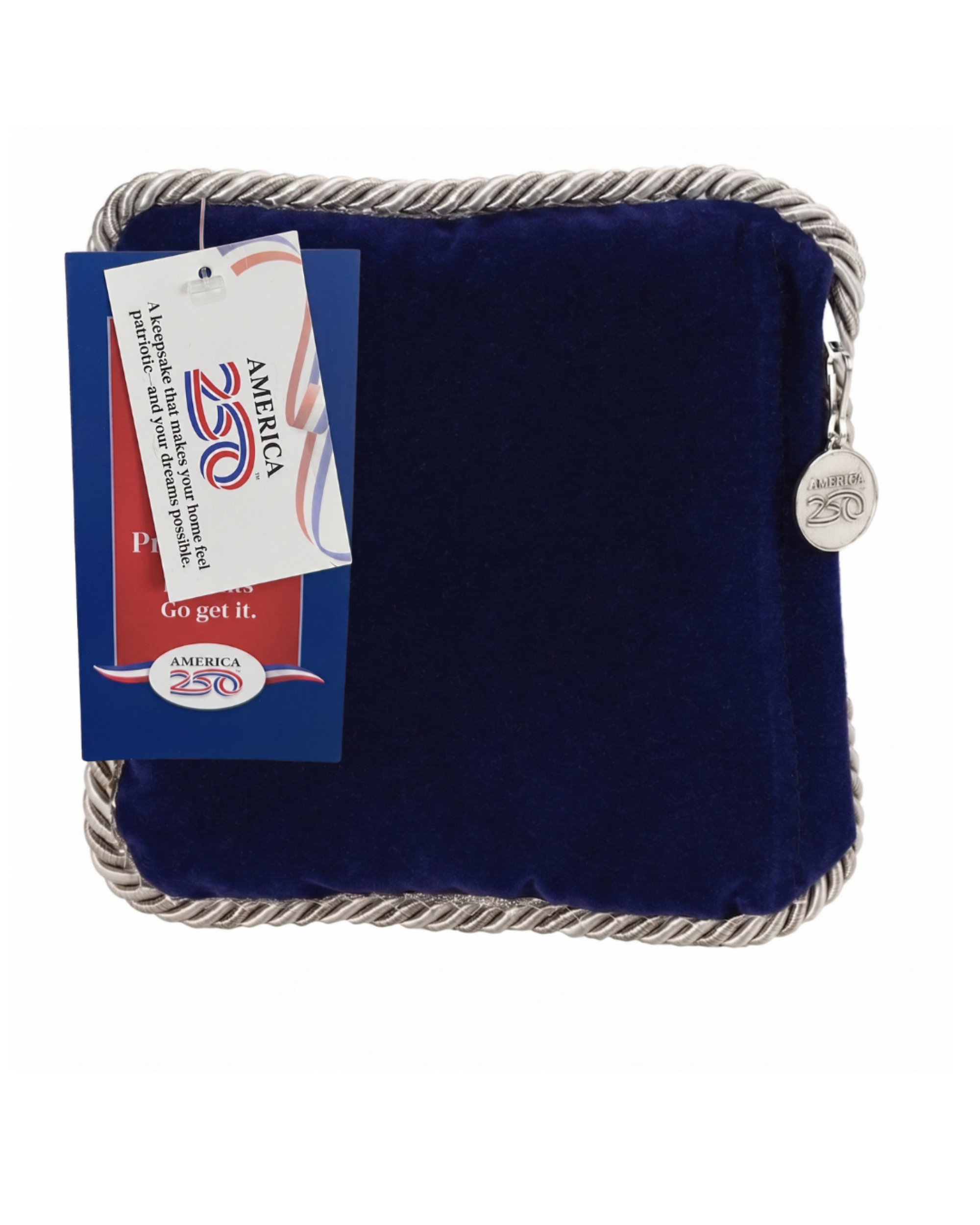 America250™ American Prosperity Mini Pillow™ – Silver Trim