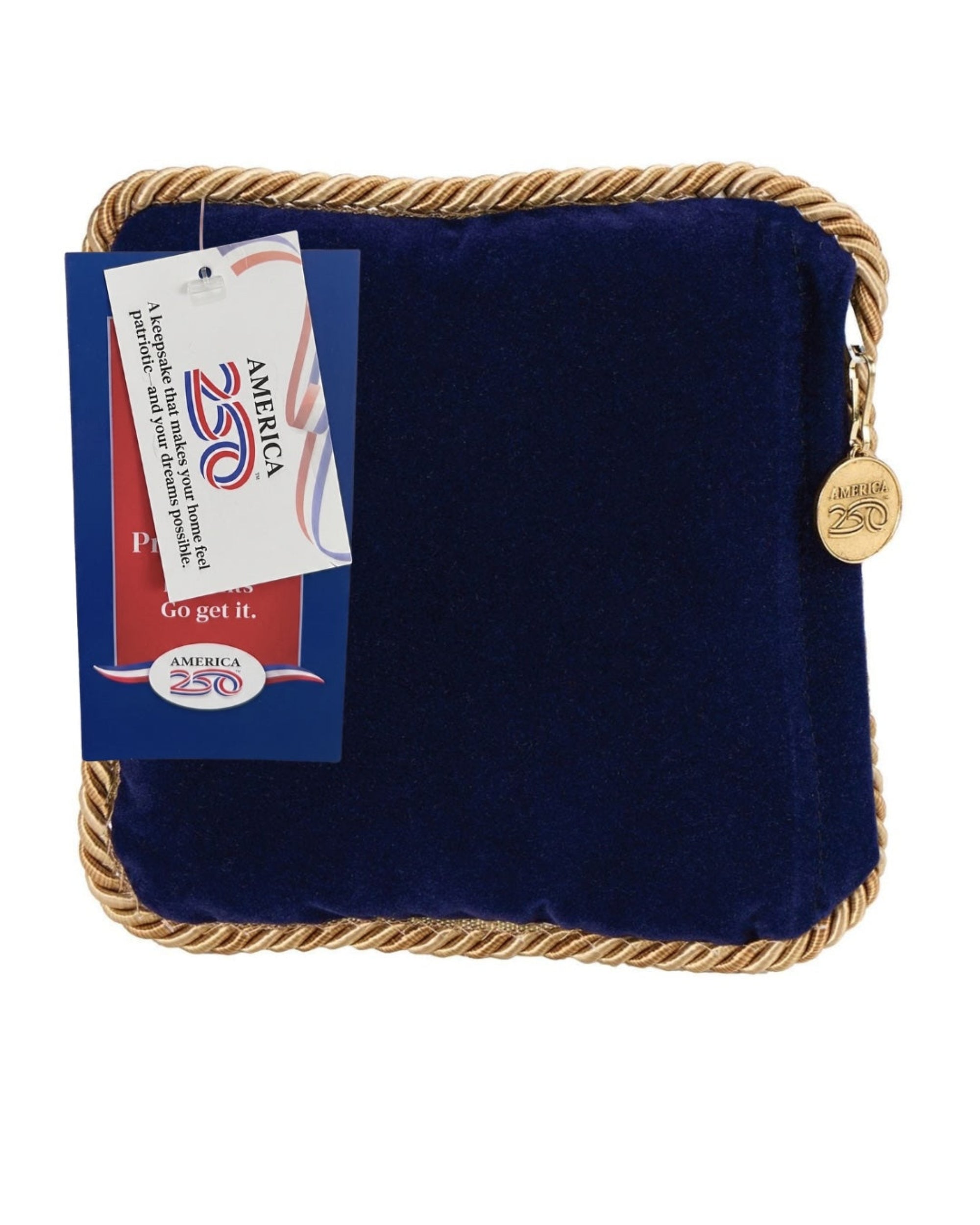 America250™ American Prosperity Mini Pillow™ – Gold Trim