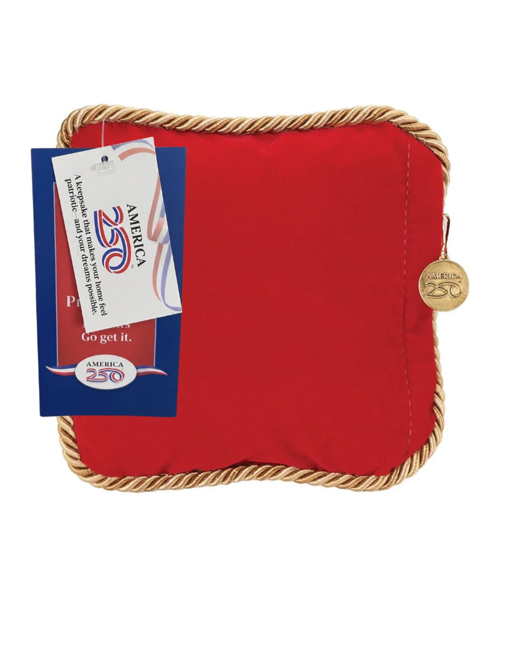 America250™ American Prosperity Mini Pillow™ – Gold Trim